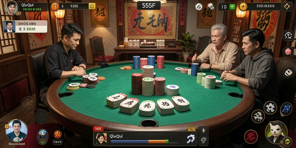 Tampilan gameplay QiuQiu yang menarik dan interaktif di 555F.
