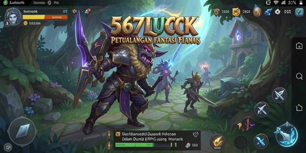 Gameplay RPG yang menampilkan pertarungan mendebarkan dan petualangan epik.