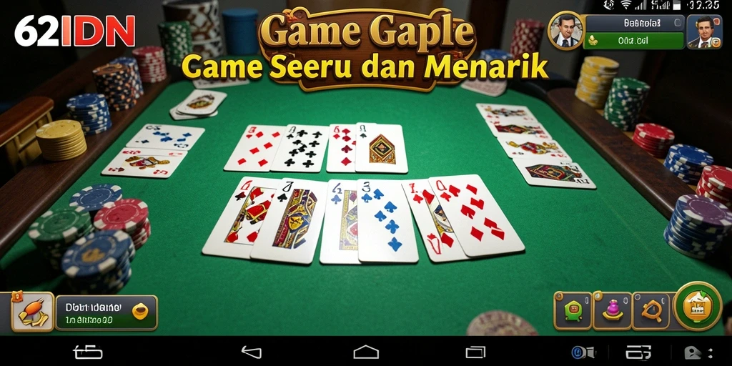 Gameplay seru Gaple di 62IDN dengan tampilan menarik.