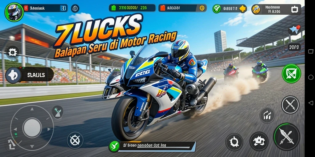 Screenshot gameplay <strong>77LUCKS</strong> menampilkan momen balapan yang seru dan menegangkan.