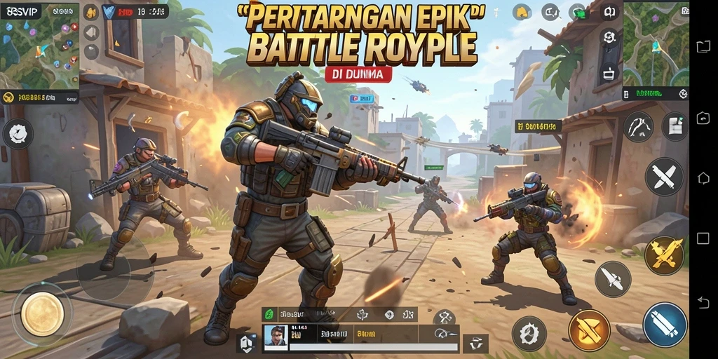 Tangkapan layar menampilkan aksi seru dalam gameplay Battle Royale 8SVIP.