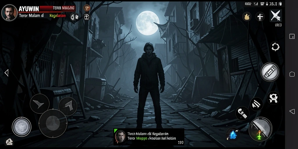 Gameplay menyeramkan AYUWIN dengan suasana gelap dan menegangkan.