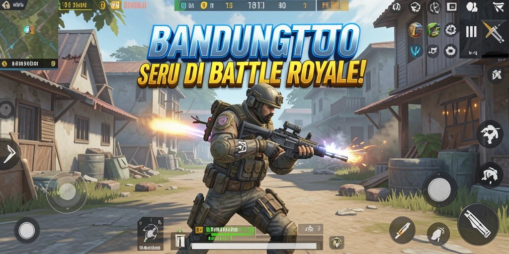 Tampilan gameplay seru dalam pertempuran Battle Royale.
