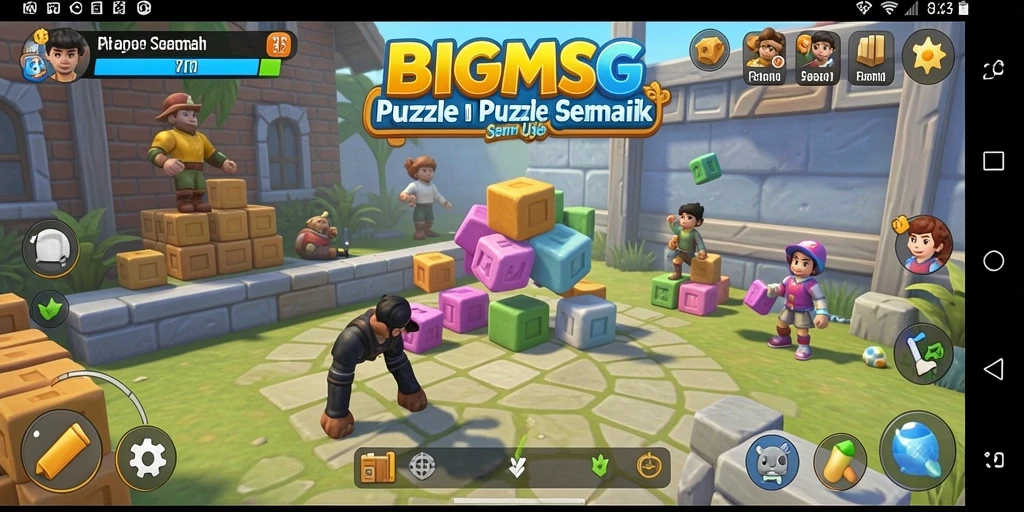 Screenshot gameplay BIGMSG menampilkan elemen puzzle yang menarik.