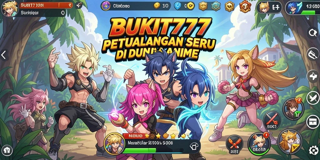 Tampilan gameplay seru BUKIT777 dengan berbagai karakter Anime.