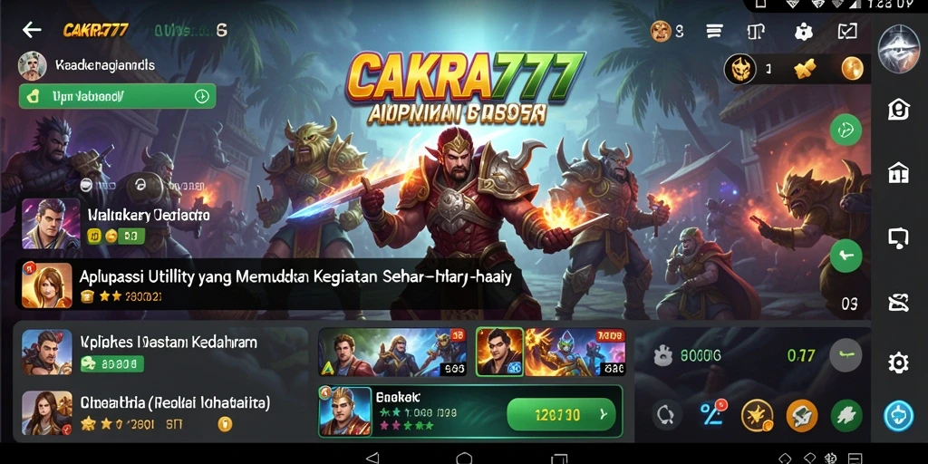 Tampilan utama CAKRA777 menunjukkan antarmuka aplikasi utility yang sederhana.