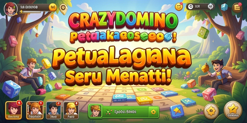 Tampilan gameplay seru dari CRAZYDOMINO yang penuh petualangan.