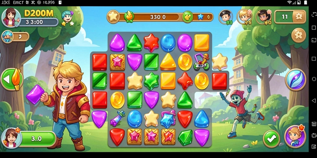 Gameplay seru D200M dalam kategori Match-3 yang menghibur.