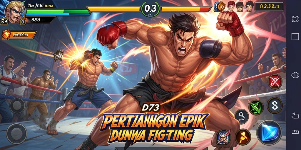 Tangkapan layar menunjukkan aksi pertarungan intens dalam D73.
