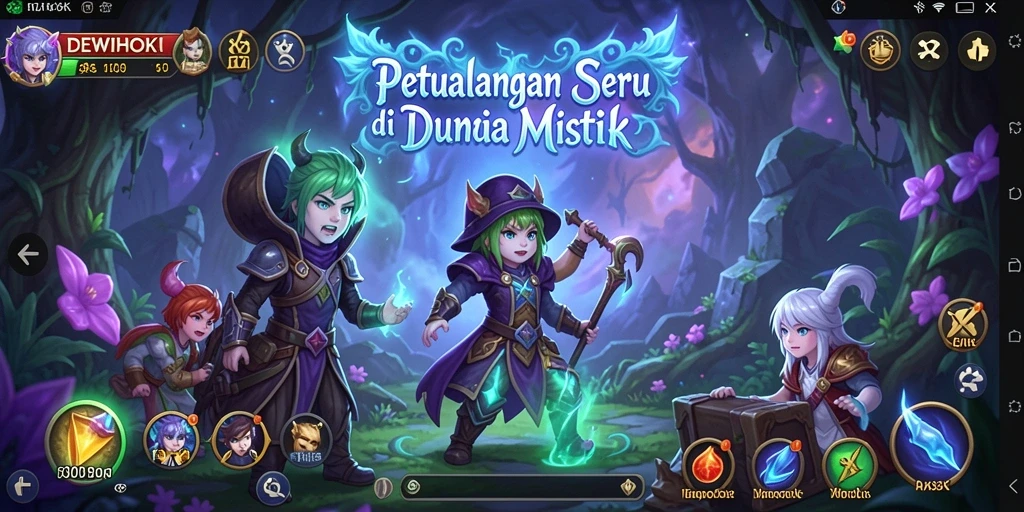 Tampilan menarik dari gameplay DEWIHOKI saat menjelajahi dunia petualangan.