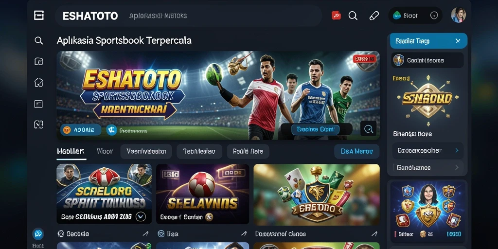 Tampilan utama ESHATOTO dengan pilihan taruhan olahraga yang menarik.