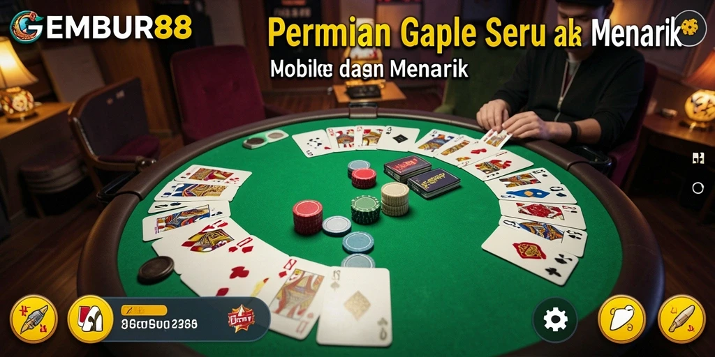 Screenshot menampilkan permainan Gaple yang seru dan interaktif.