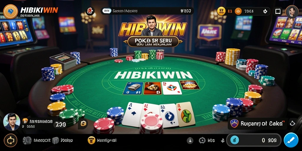 Tampilan menarik saat memainkan Poker di HIBIKIWIN.