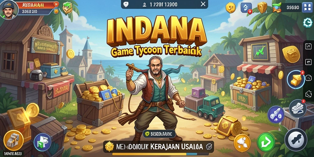 Tampilan gameplay menarik dari INDAAA yang menunjukkan keragaman usaha.