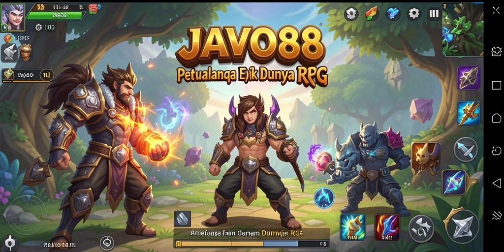 Tampilan gameplay <strong>JAVO88</strong> yang mendalam dan menawan dalam dunia RPG.