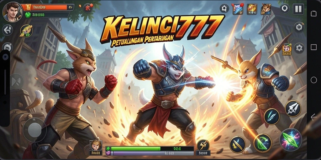 Tampilan gameplay KELINCI777 yang penuh aksi dan pertarungan seru.