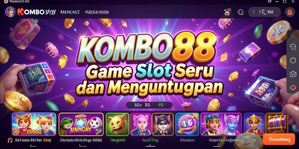 Tangkapan layar gameplay KOMBO88 yang penuh warna dan dinamis.