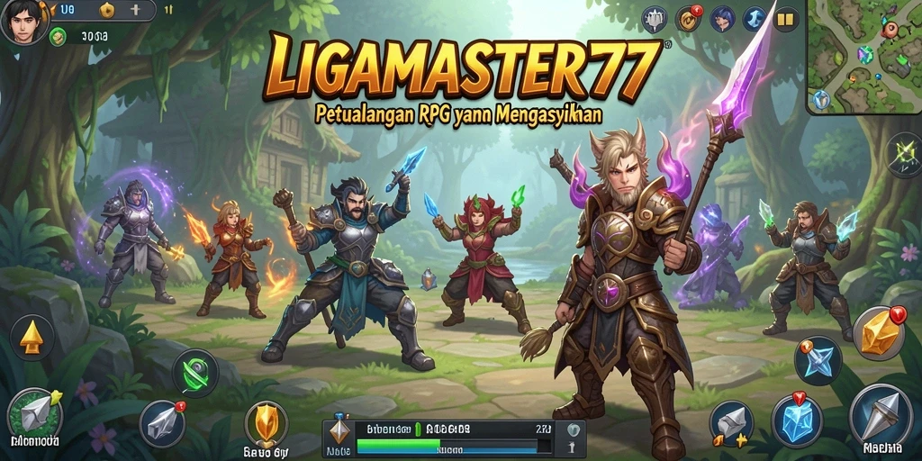 Tampilan mendebarkan dari gameplay LIGAMASTER77 dengan karakter heroik.