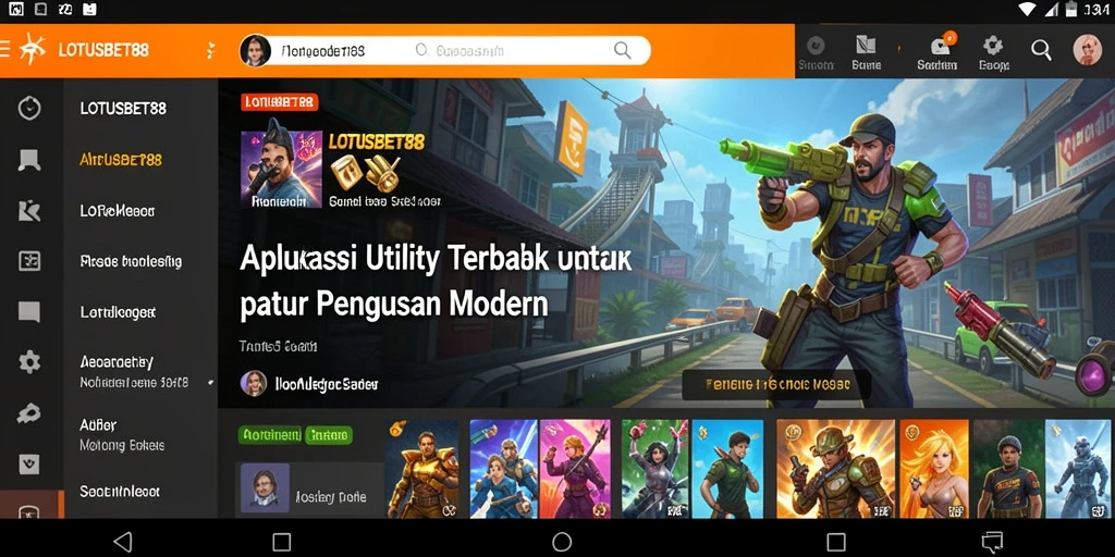 Screenshot LOTUSBET88 menampilkan antarmuka aplikasi yang sederhana dan fungsional.