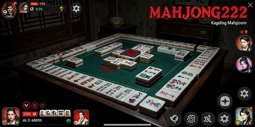 Screenshot menampilkan gameplay menegangkan dari MAHJONG222.