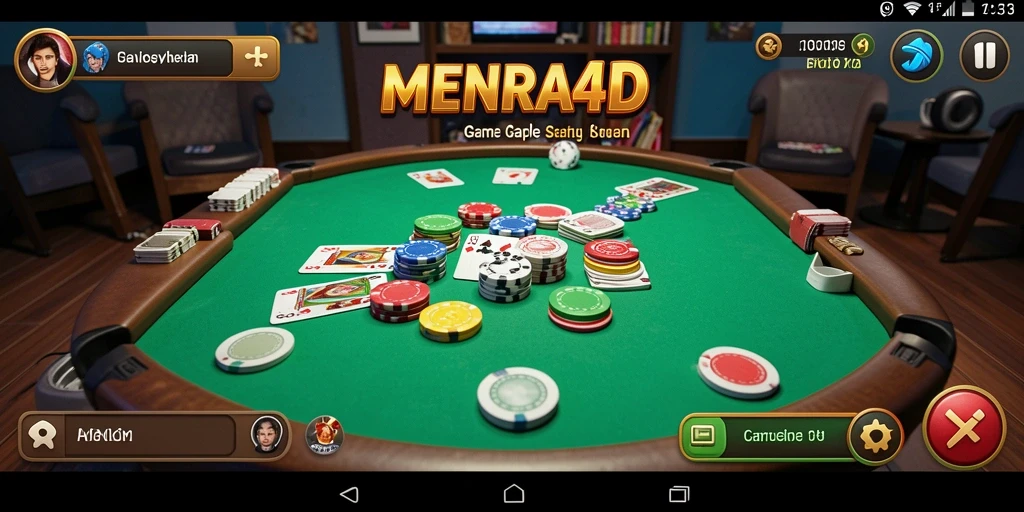 Screenshot MENARA4D menampilkan keseruan permainan Gaple yang intens.