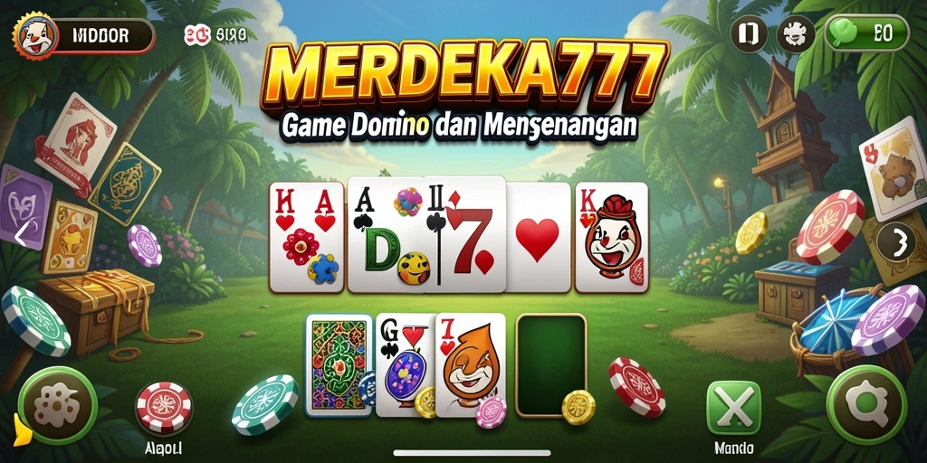 Tampilan gameplay Domino yang seru dan interaktif di MERDEKA777.