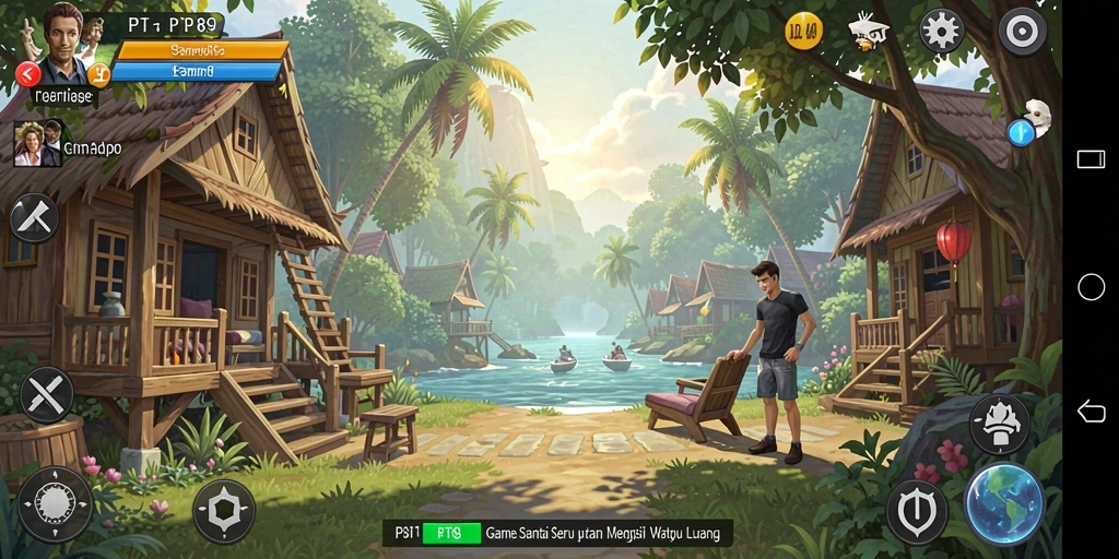 Tampilan gameplay PT89 dengan grafis yang ceria dan menarik.