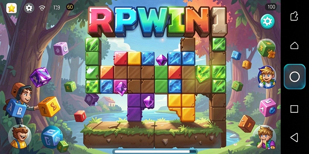Tampilan gameplay RPWIN1 dengan teka-teki yang menarik.