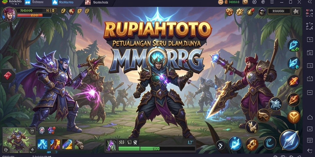 Screenshot gameplay RUPIAHTOTO menampilkan aksi seru dalam pertempuran MMORPG.