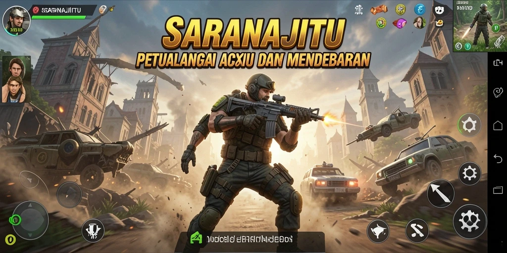 Tangkapan layar gameplay aktif dengan aksi seru di SARANAJITU.