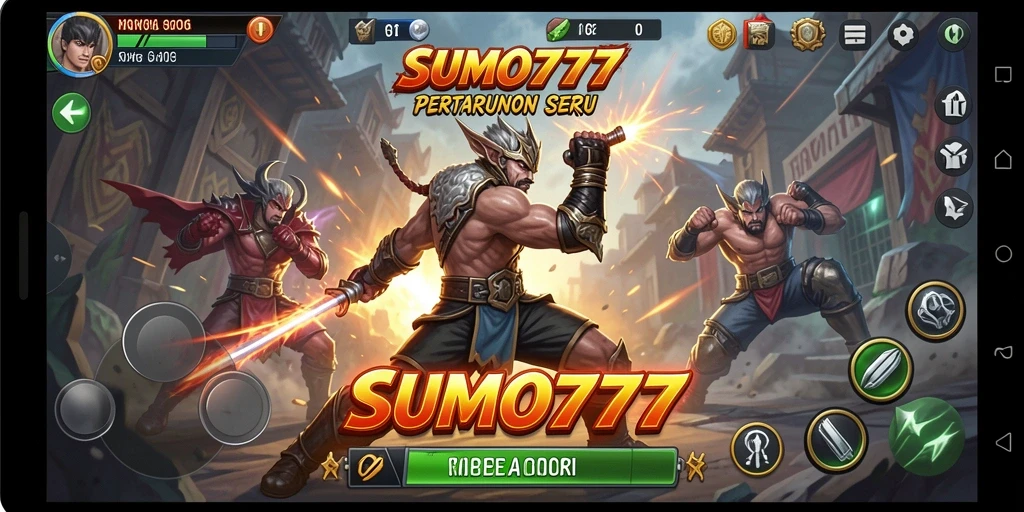 Tangkapan layar menampilkan momen seru pertarungan dalam SUMO777.